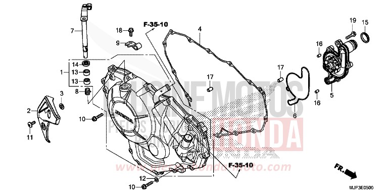 PANNEAU CARTER-MOTEUR D. (CRF1000/CRF1000A) de Africa Twin MAT BALLISTIC BLACK METALLIC (NHA86) 2016